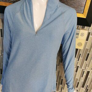 Peter Millar Womens Jacket Size Medium Light Blue Heather 1/3 Zip 0007